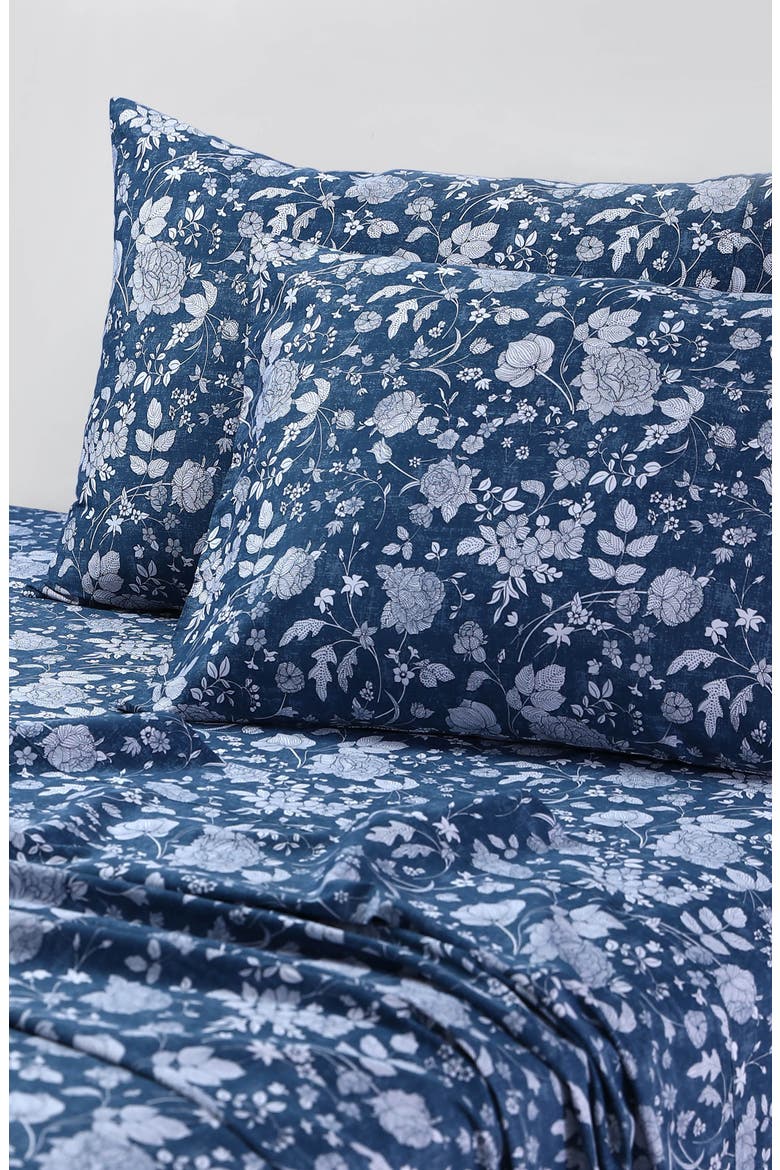 300 Thread Count Organic Cotton Sateen Sheet Set, Alternate, color, BLUE GREY MULTICOLOR