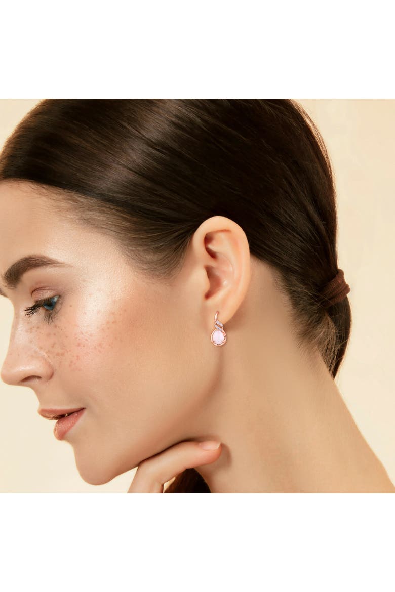 Opal & Diamond Leverback Earrings 10K, Alternate, color, 10k Rose Gold