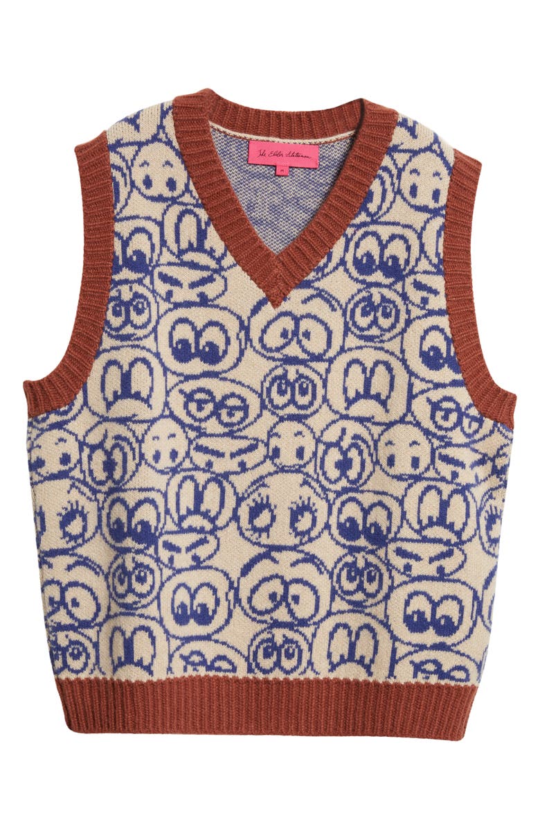 The Elder Statesman Expression V-Neck Cashmere Sweater Vest, Alternate, color, 