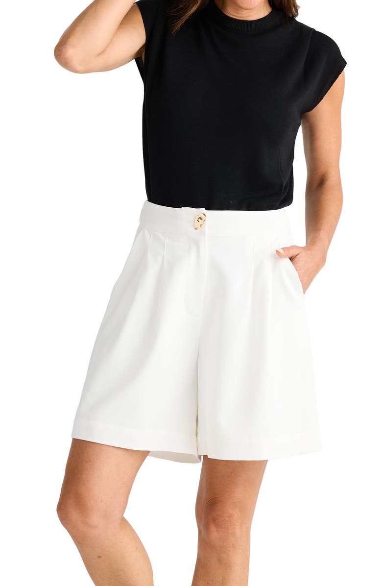 Brave+True Origami High Waist Shorts, Alternate, color, White