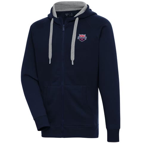 Men's Antigua  Navy USA Swimming Victory Full-Zip Hoodie