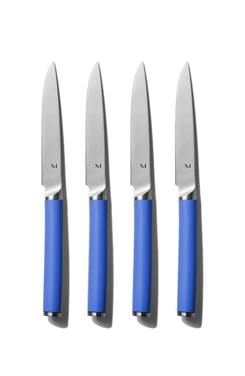 Material Matte Stainless Steel Set Of 4 Table Knives And Holder In Willow