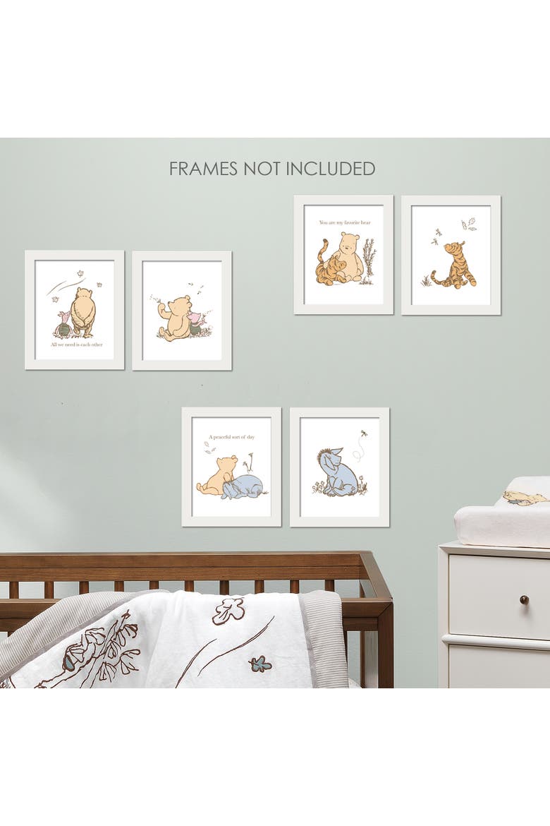 Disney Baby Classic Pooh Unframed Nursery/Child Wall Art, Alternate, color, White