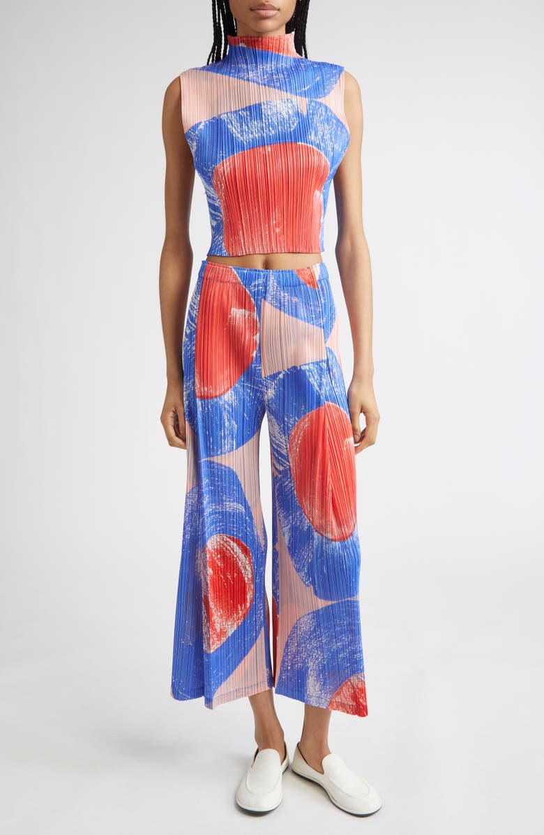 Pleats Please Issey Miyake Backlight Pleated Top, Alternate, color, Red