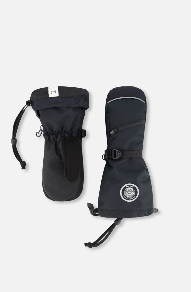 Deux par Deux Kids Gender Inclusive Winter Mittens Teknik, Main, color, Black