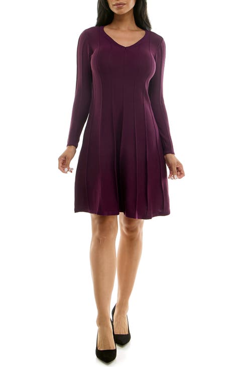 Long Sleeve A-Line Sweater Dress