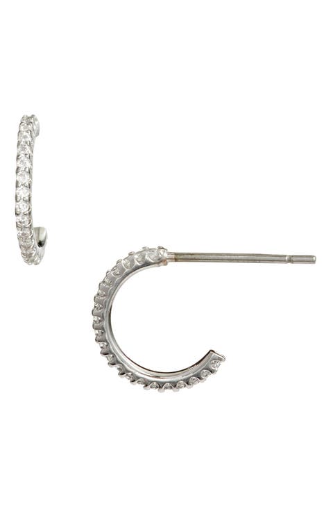 Pavé Huggie Hoop Earrings