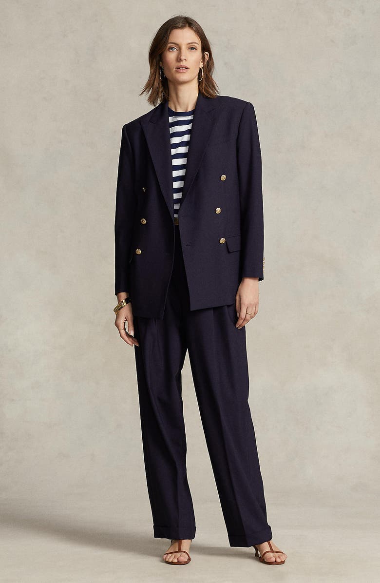 Polo Ralph Lauren Double Breasted Stretch Wool Jacket, Alternate, color, 