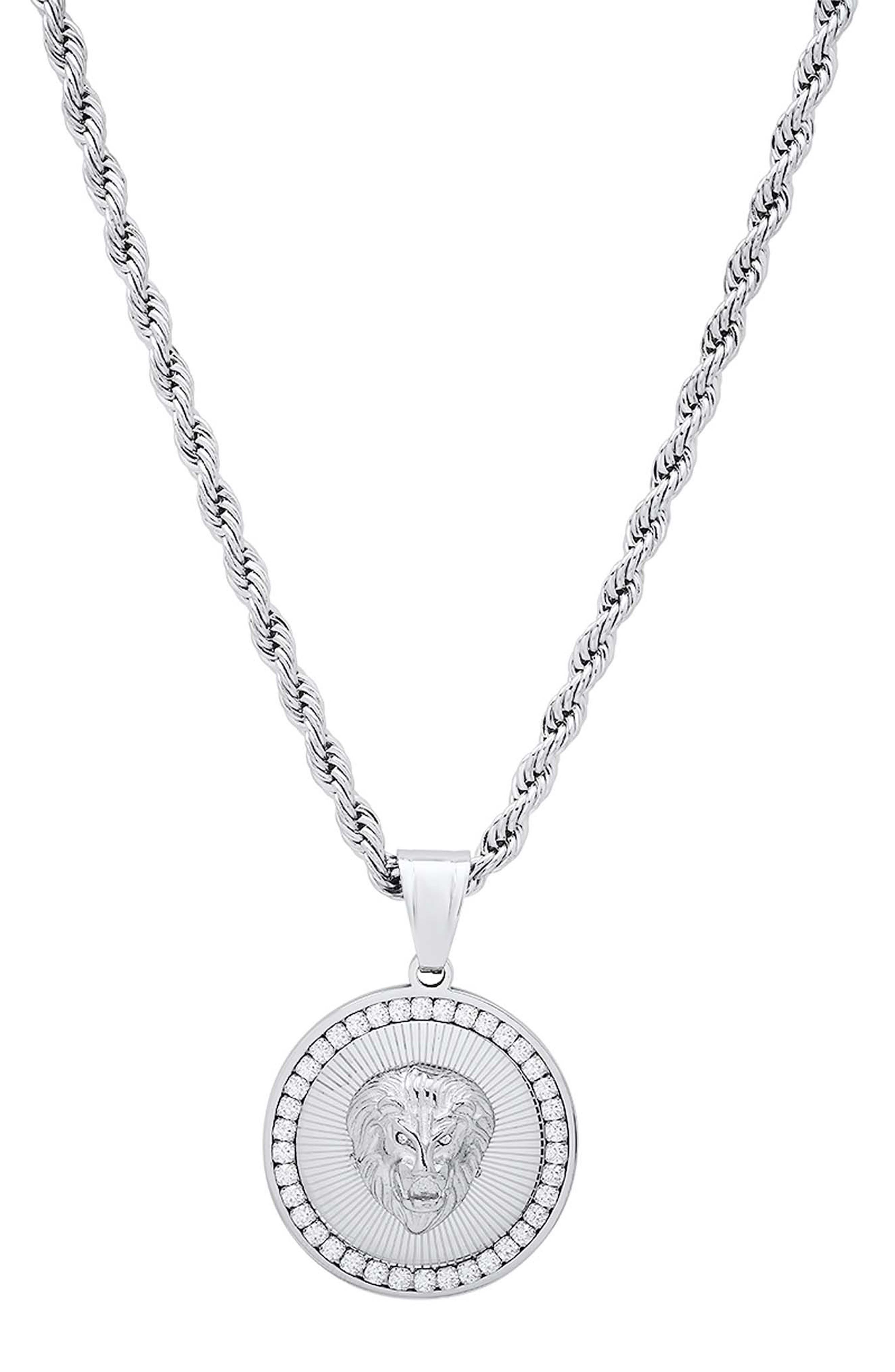 Men's 18k Gold Plated Lion Pendant Necklace