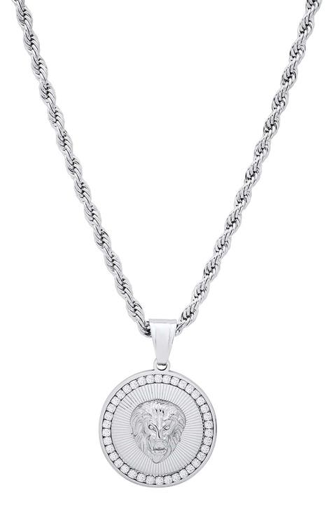 Men's 18k Gold Plated Lion Pendant Necklace