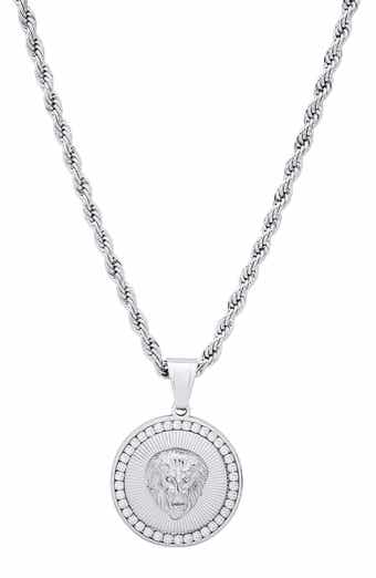 Men's 18k Gold Plated Lion Pendant Necklace