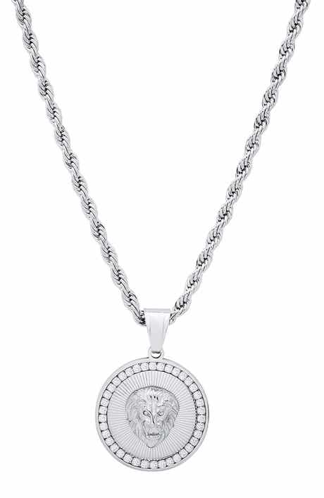 Men's 18k Gold Plated Lion Pendant Necklace