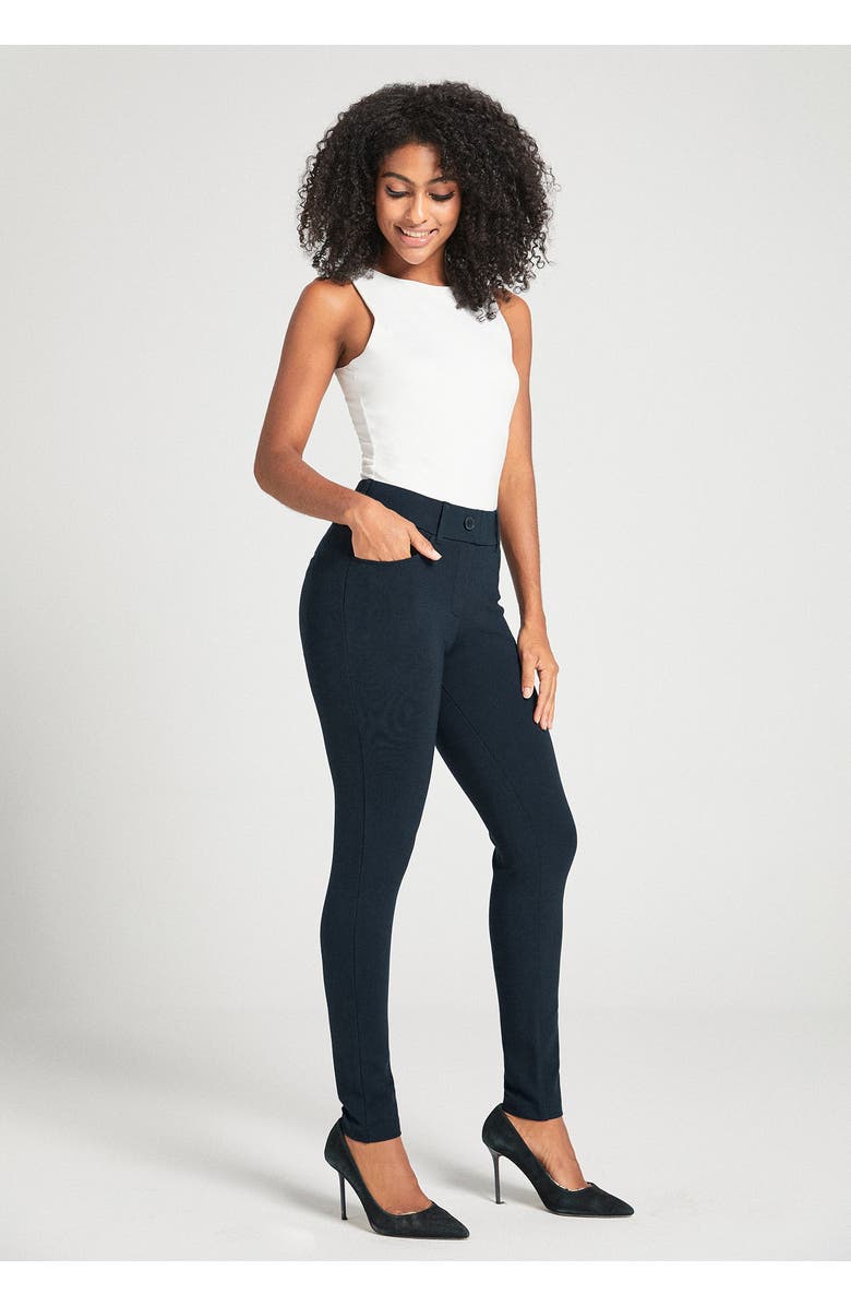 Betabrand 7 Pocket DPYP Dress Pant Yoga Pant Skinny, Alternate, color, Navy