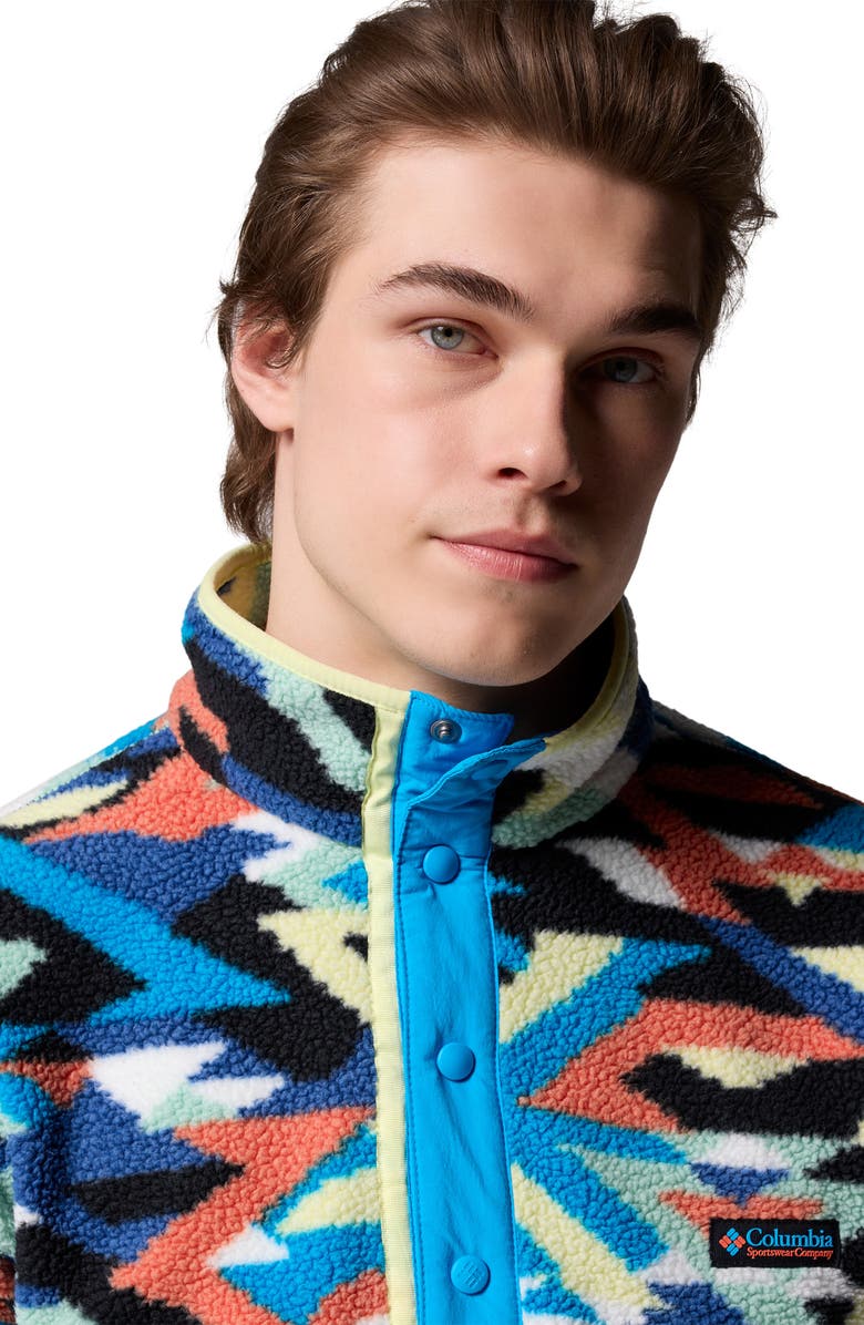 Columbia Helvetia II Print Fleece Pullover, Alternate, color, Compass Blue Reflections