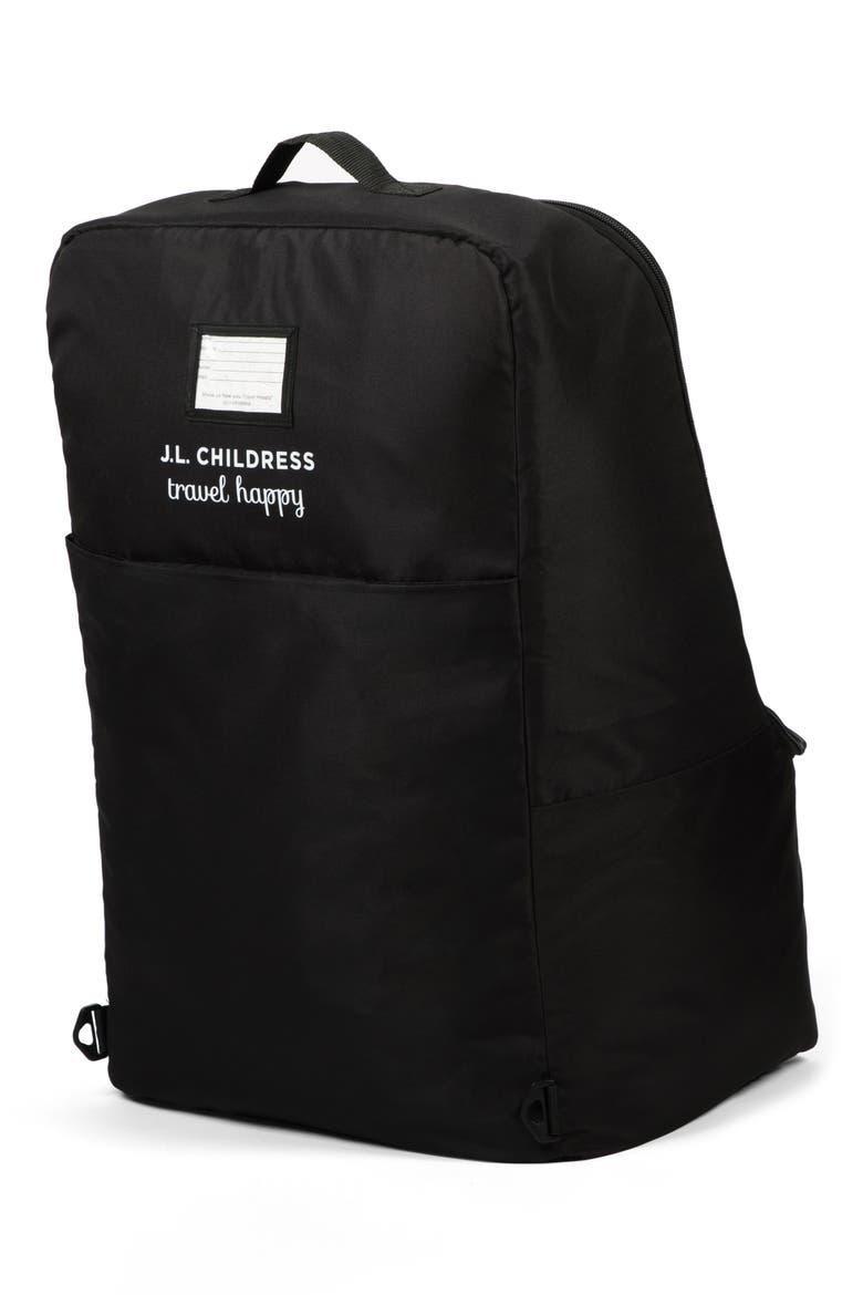 Deluxe Padded Backpack Car Seat Travel Bag, Alternate, color, BLACK