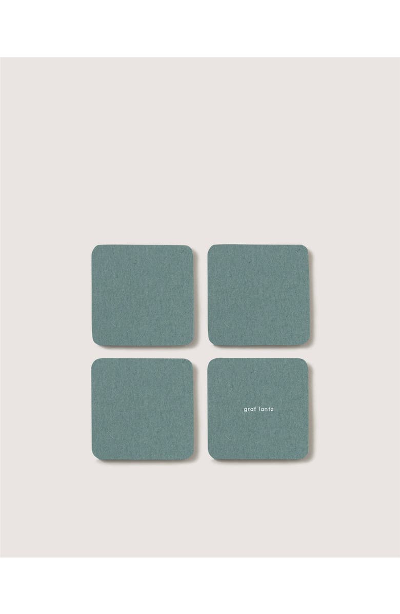 Graf Lantz Bierfilzl Merino Wool Square Coaster Solid 4 Pack, Main, color, Spruce