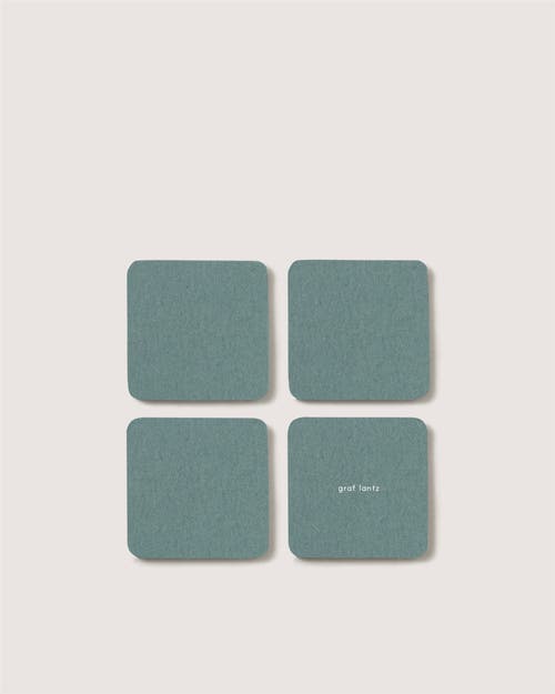 Graf & Lantz Graf Lantz Bierfilzl Merino Wool Square Coaster Solid 4 Pack In Blue