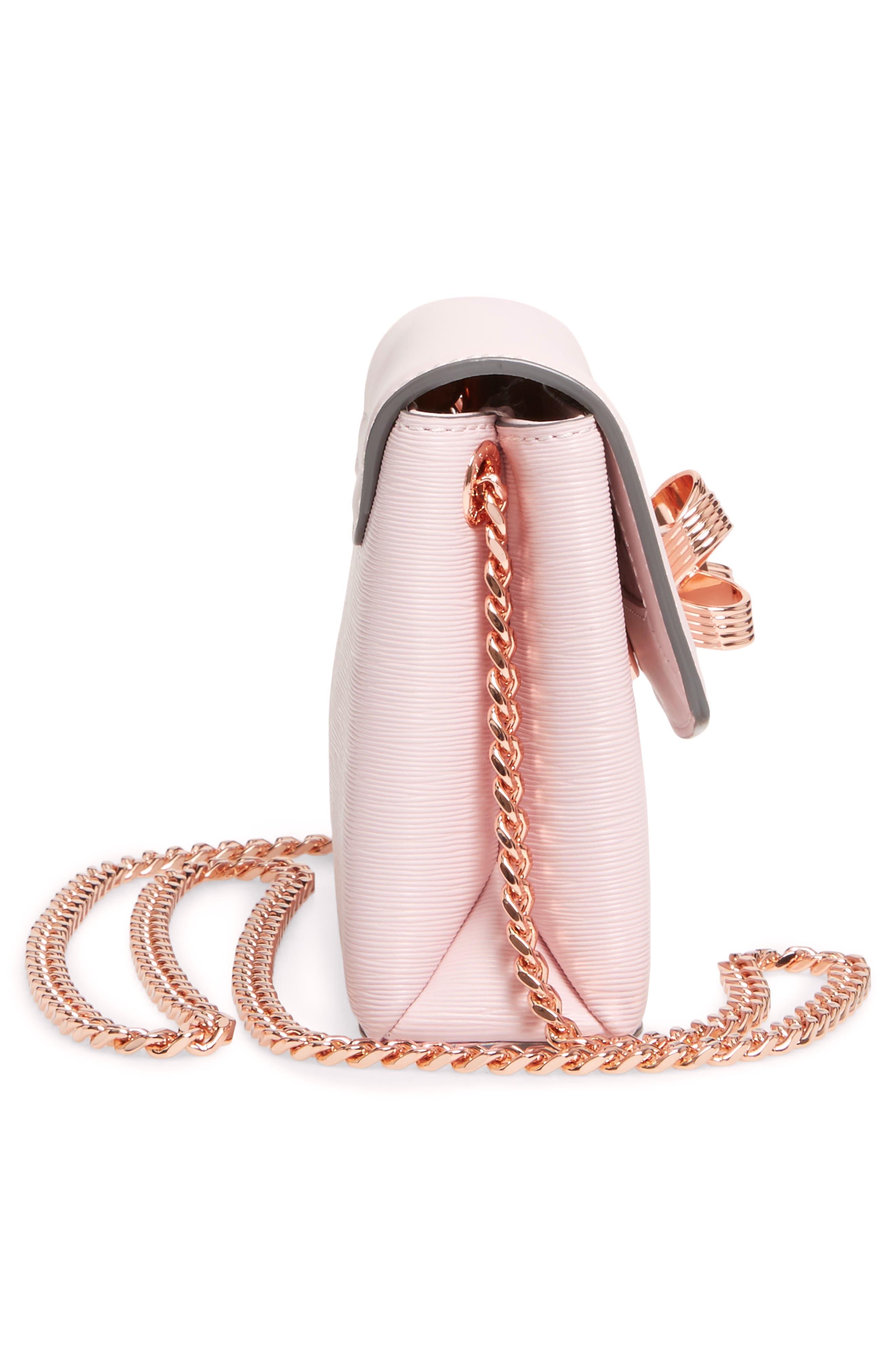 Leorr Bow Leather Crossbody Bag, Alternate, color, DUSKY PINK