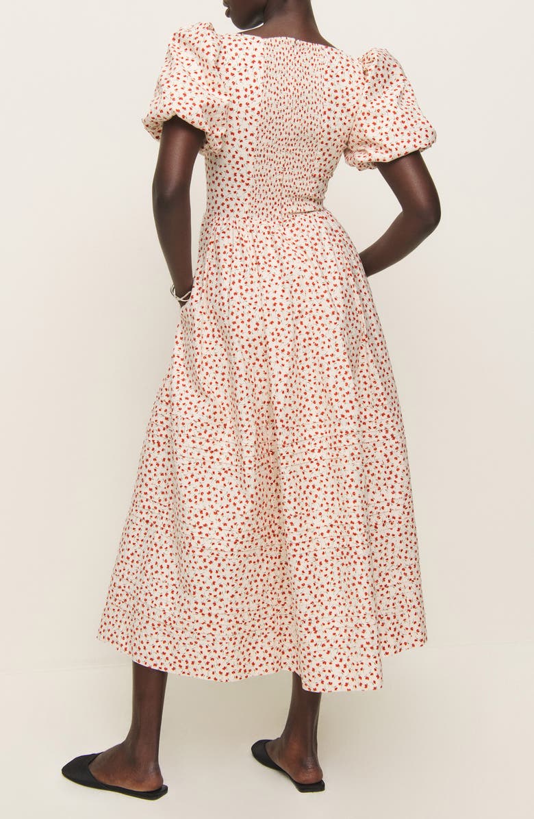 Reformation Everlyn Puff Sleeve Stretch Organic Cotton Maxi Dress, Alternate, color, Fresca