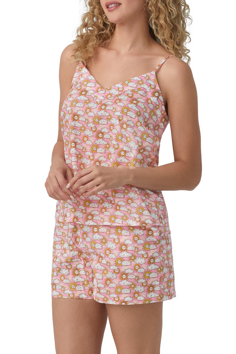 Print Cotton Short Pajamas, Alternate, color, FOLLOW THE SUN