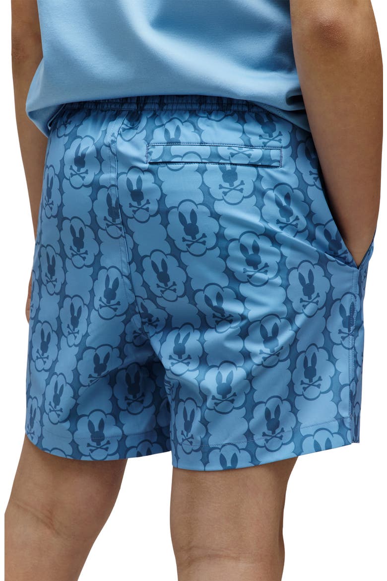 Kids' Toby Bunny Print Swim Trunks, Alternate, color, GLACIER LAKE