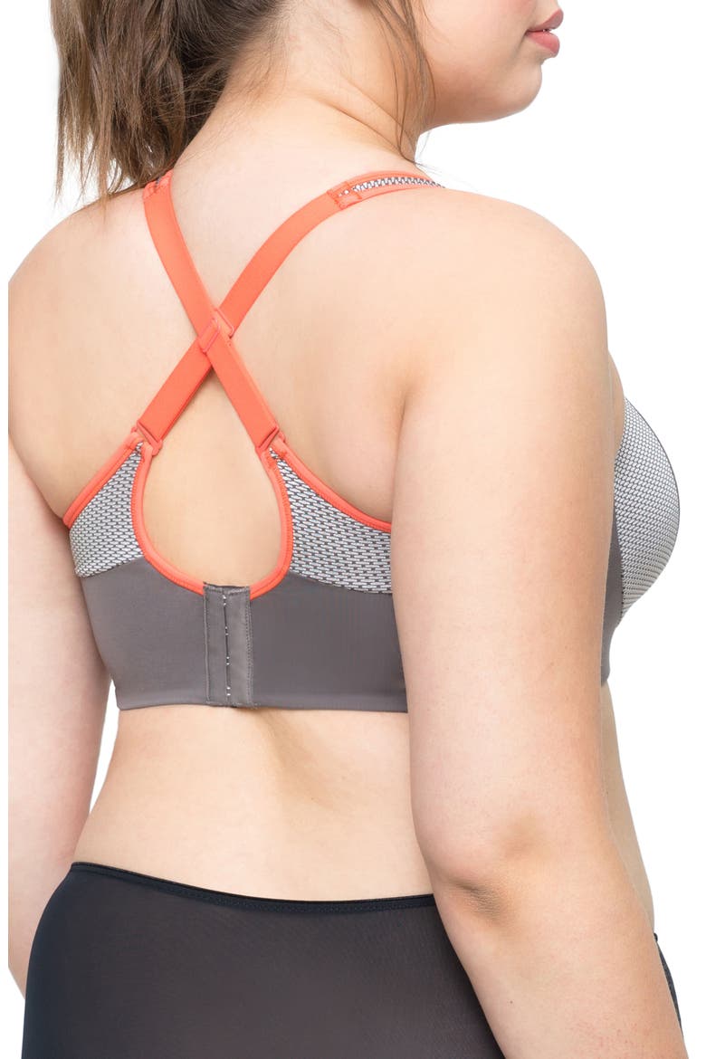 Wireless Sports Bra, Alternate, color, GREY/ TANGERINE