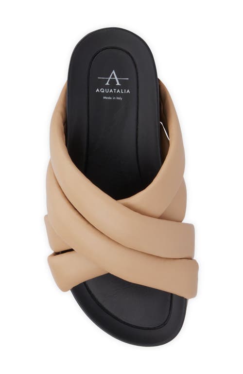 Aquatalia Talya Platform Slide Sandal In Almond