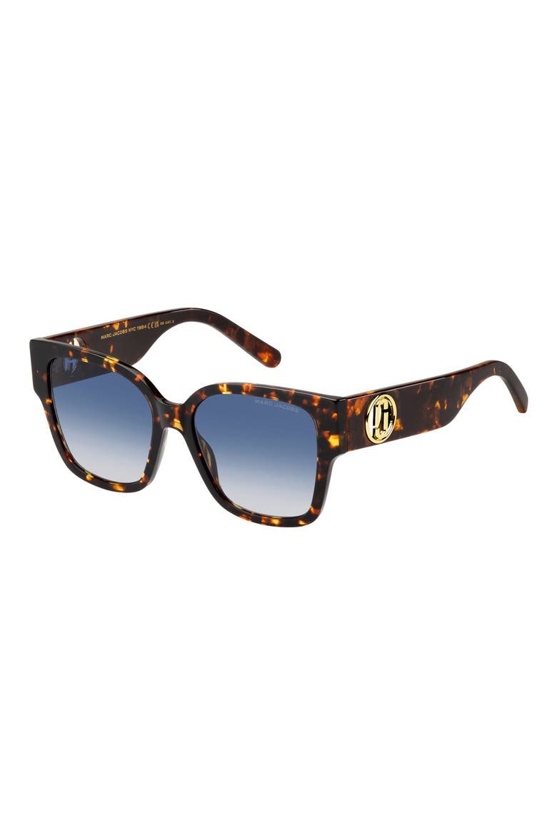 54mm Square Sunglasses, Alternate, color, HAVANA/ BLUE SHADED