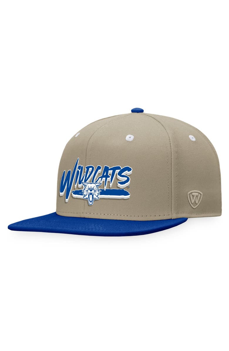 TOP OF THE WORLD Men's Top of the World Khaki/Royal Kentucky Wildcats Land Snapback Hat, Main, color, Khaki