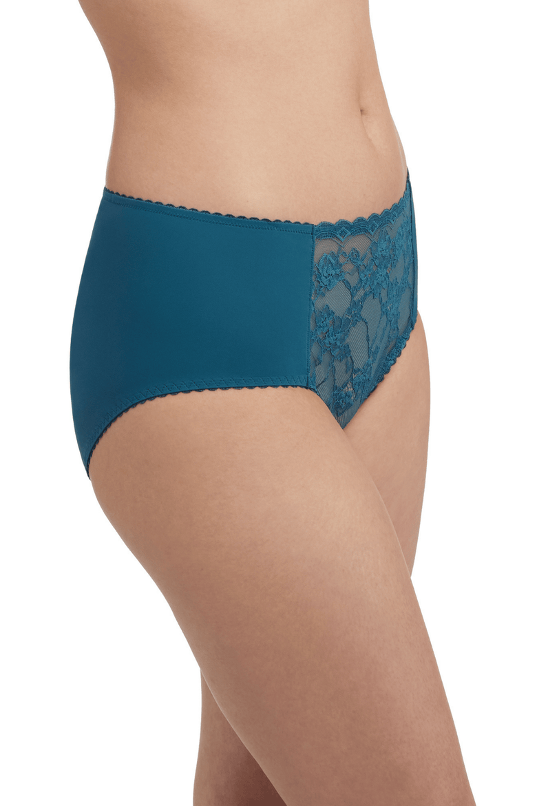 Coy Front Lace Brief, Alternate, color, Vintage Teal