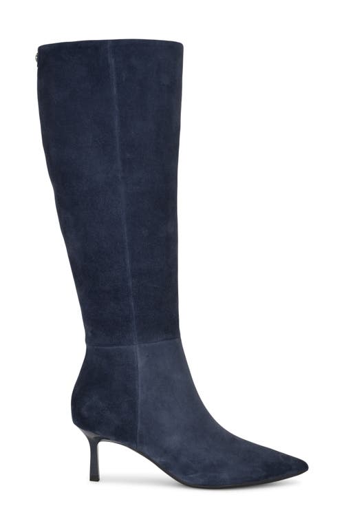 Nine West Kimdee 9x9 Pointed Toe Knee High Boot In Blue