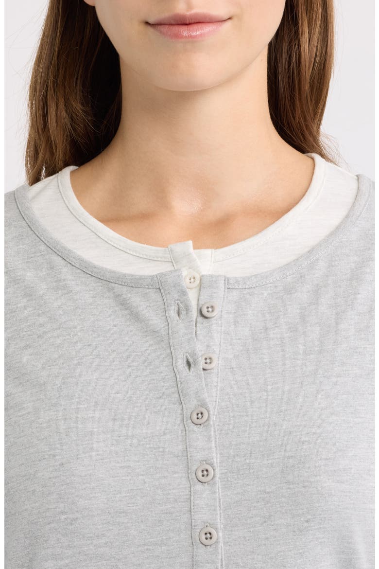 Layered Henley T-Shirt, Alternate, color, GREY