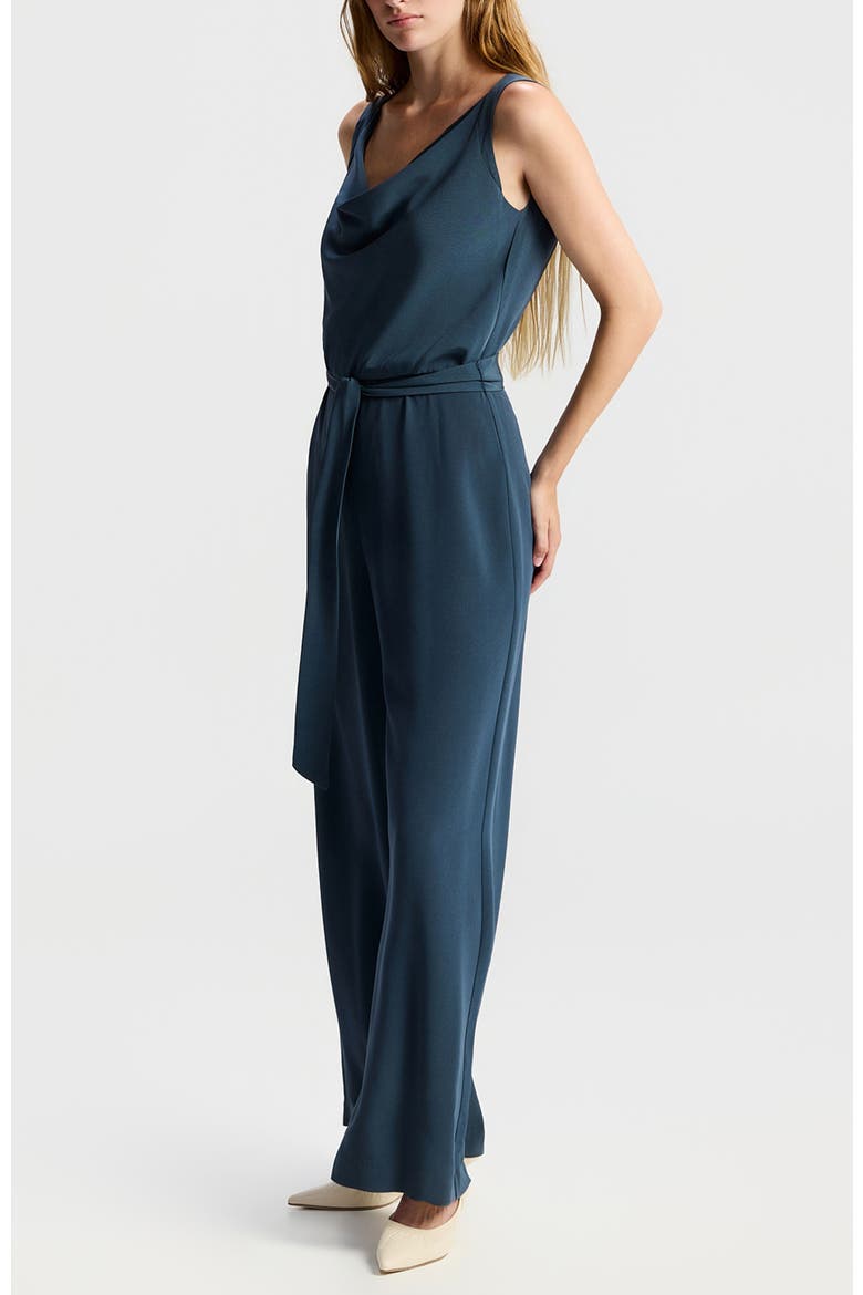 Rita Draped Wide-leg Jumpsuit, Alternate, color, Blue