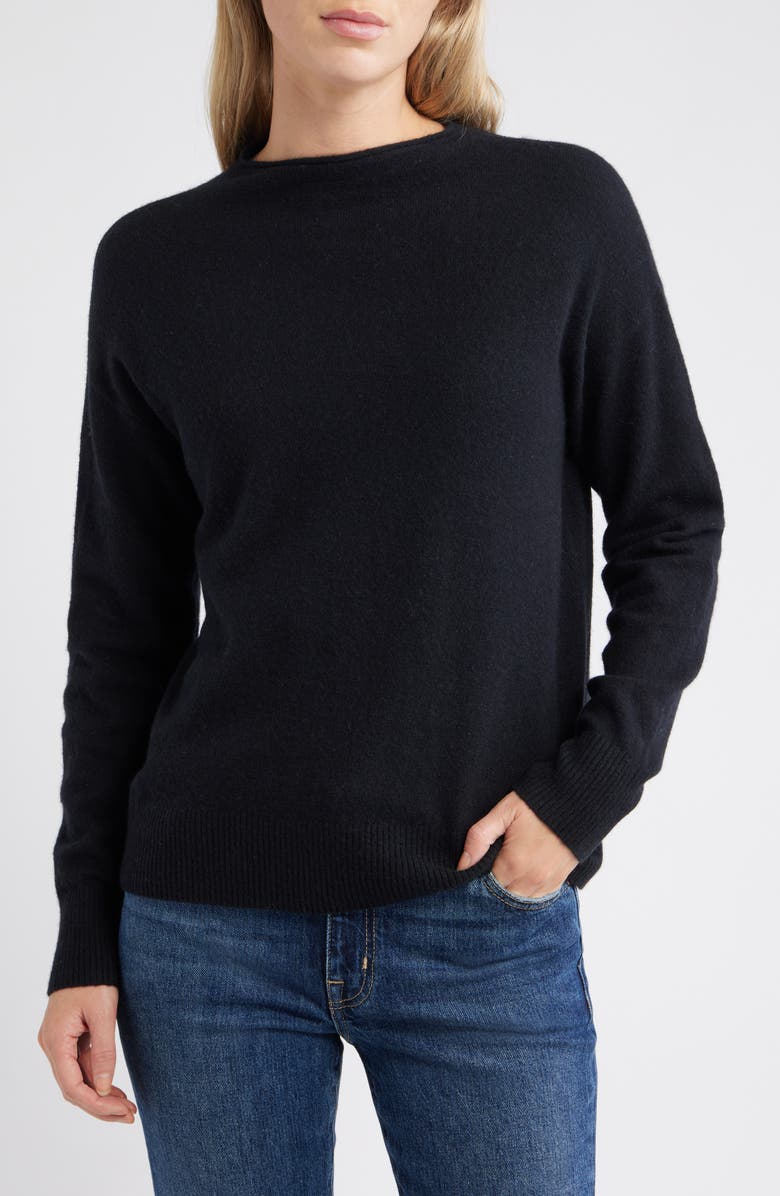 Caslon<sup>®</sup> Funnel Neck Sweater, Main, color, Black
