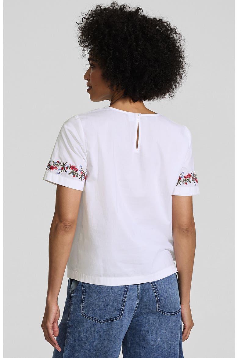 Poplin Eyelet Back Tie Shirt, Alternate, color, Cherry Border/White
