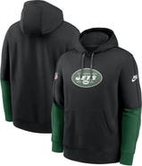 Nike Men's Nike Black New York Jets  Throwback Logo Club Tri-Blend Pullover Hoodie