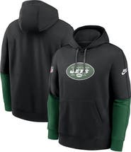 Nike Men's Nike Black New York Jets  Throwback Logo Club Tri-Blend Pullover Hoodie