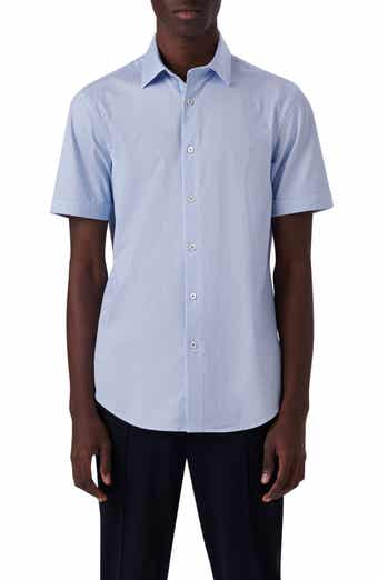 Bugatchi Miles OoohCotton® Abstract Print Short Sleeve Button-Up Shirt