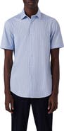 Bugatchi Miles OoohCotton® Abstract Print Short Sleeve Button-Up Shirt