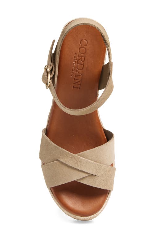 Cordani Bazil Espadrille Ankle Strap Platform Wedge Sandal In Arena Suede