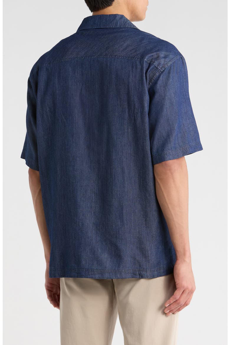 Chambray Camp Shirt, Alternate, color, NAVY