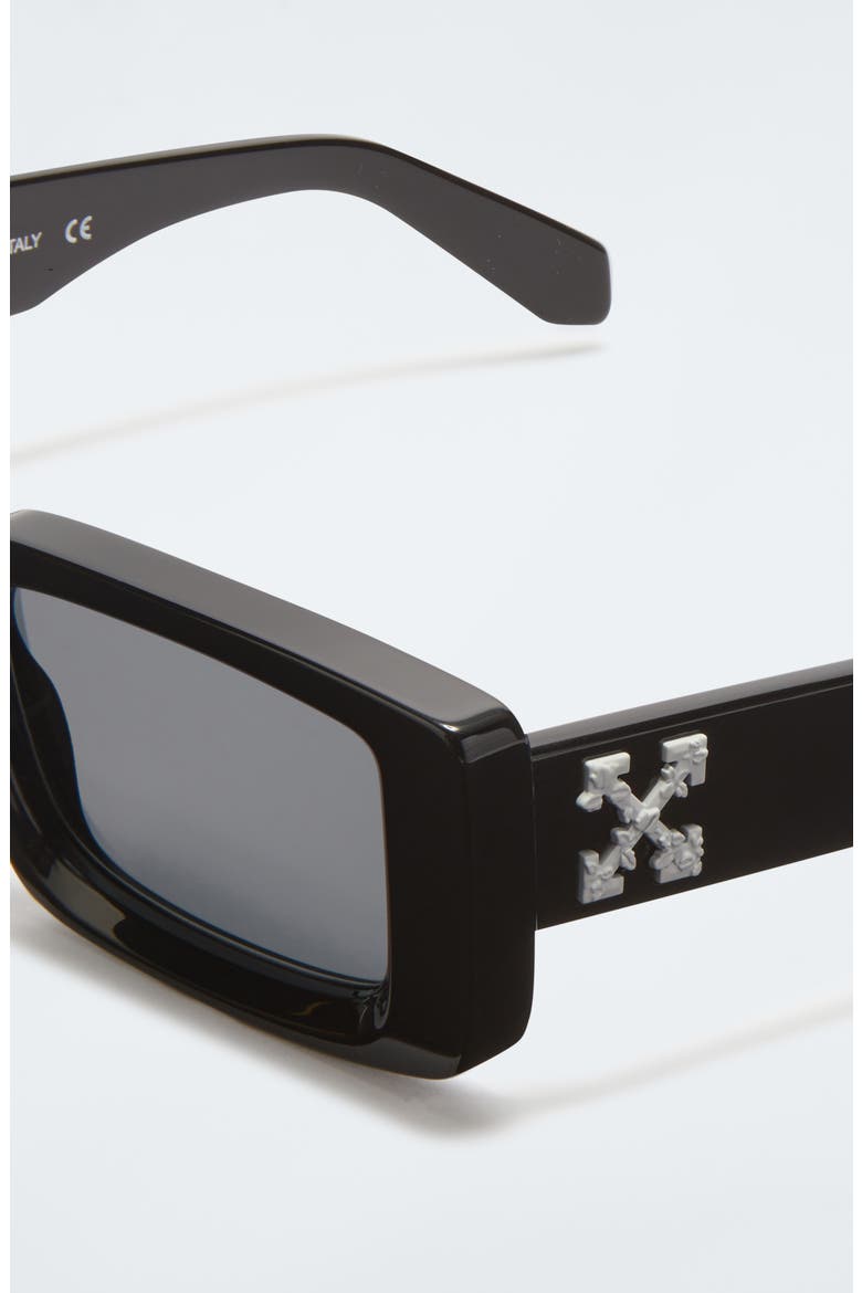 Arthur 50mm Rectangular Sunglasses, Alternate, color, BLACK