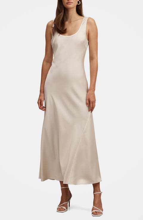 Coco Bias Cut Satin Tank Dress