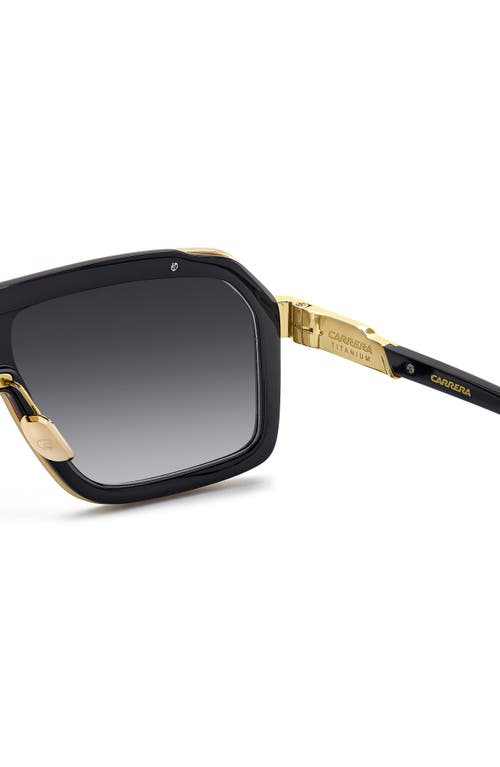 Carrera Eyewear 60mm Gradient Rectangular Sunglasses In Black Red/grey