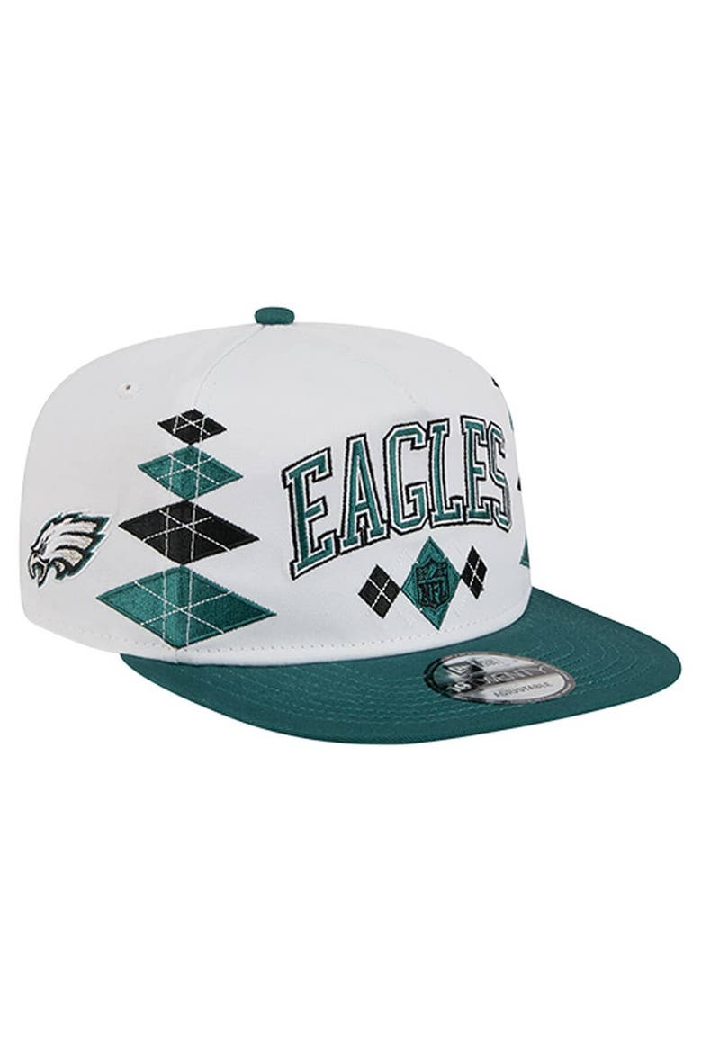 Men's New Era  White Philadelphia Eagles Argyle 19TWENTY Adjustable Hat, Main, color, White