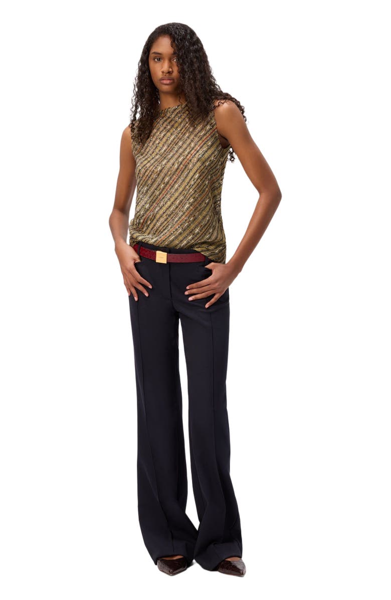 Missoni Criss-cross Tartan Crew Neck Top, Main, color, Green 
Gold