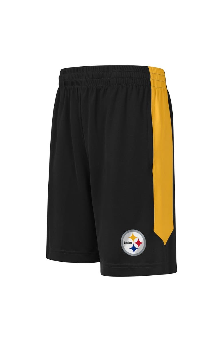 Outerstuff Youth  Black Pittsburgh Steelers Fashion Shorts, Alternate, color, 
