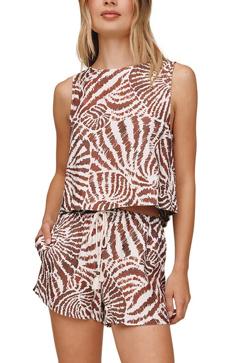 Sleeveless Split Back Boat Neck Top