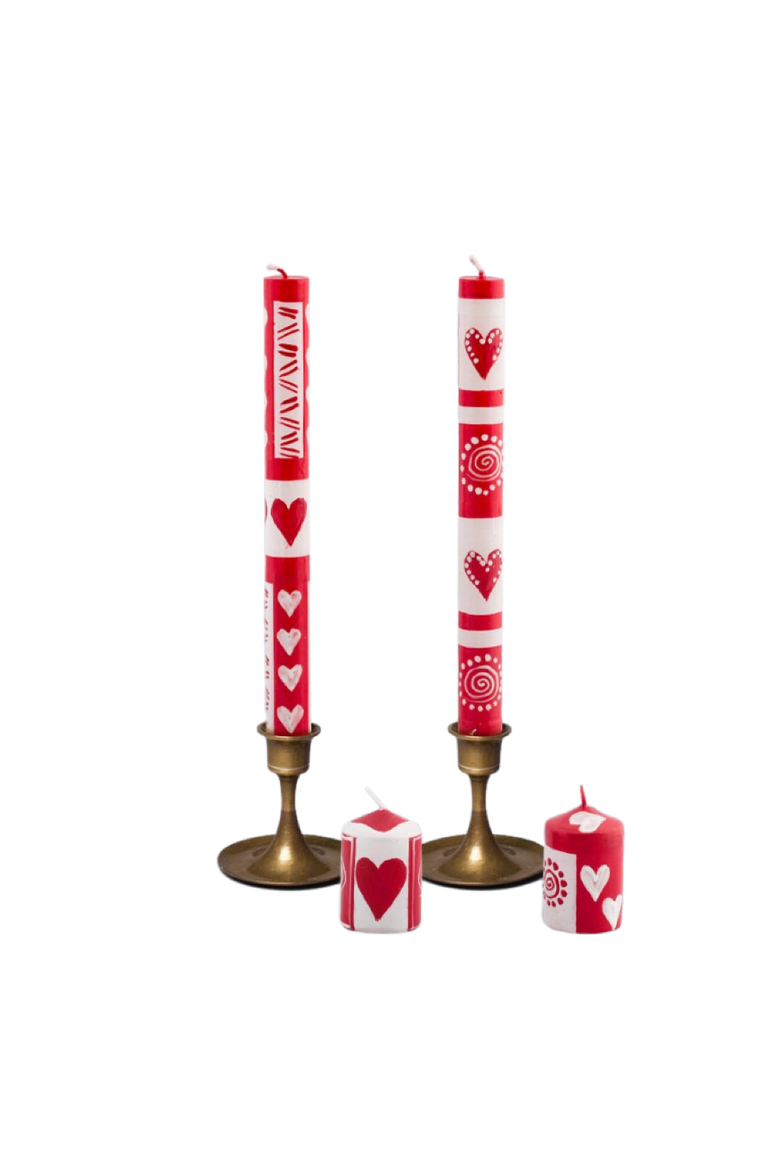 Valentine's Day Painted Voltive Candles - Set of 6, Alternate, color, Valentine