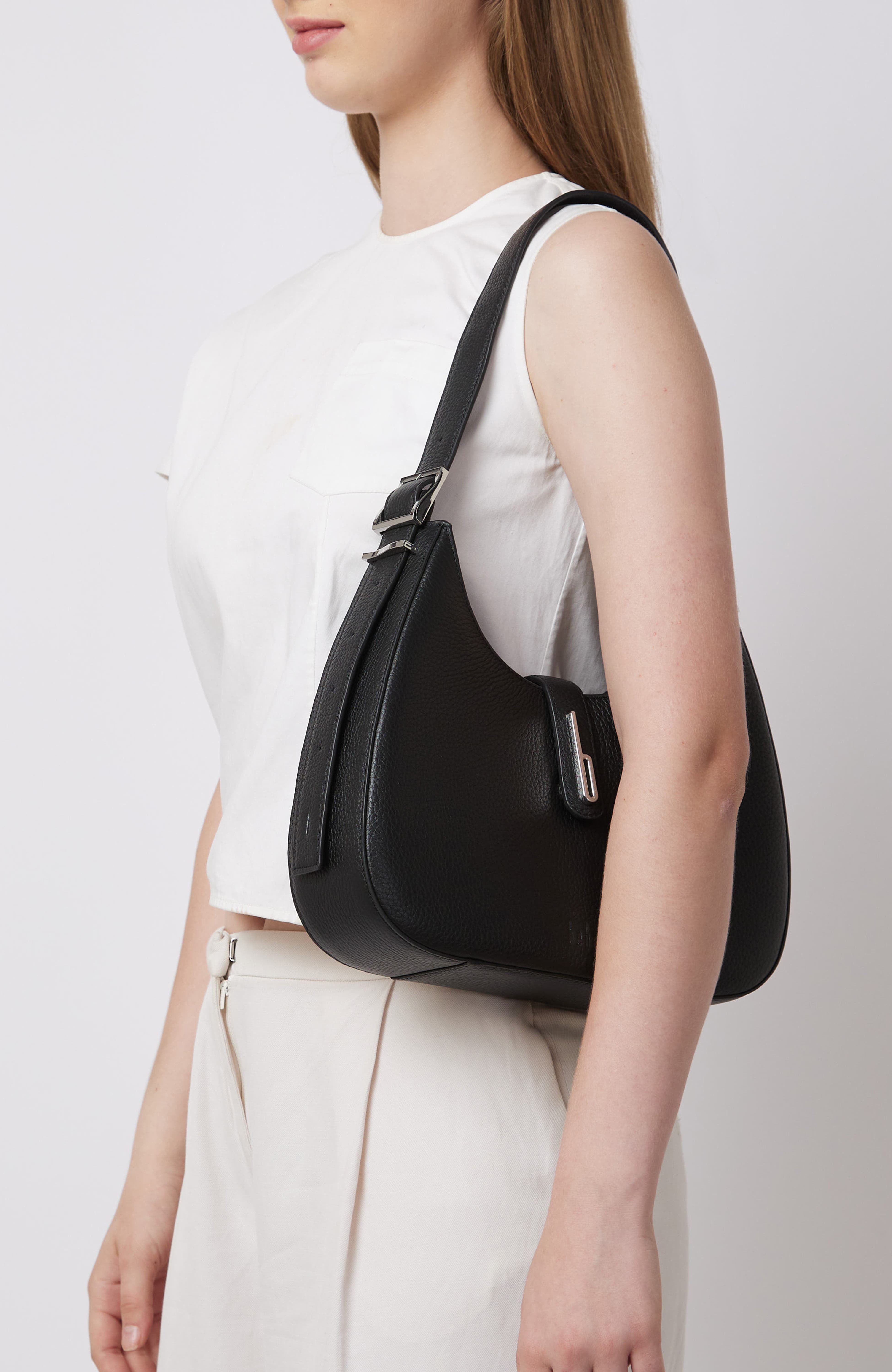 behno Leena Pebble Leather Shoulder Bag, Alternate, color, 